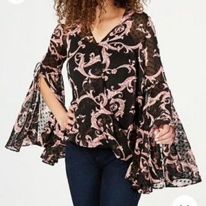 INC International  Concepts blouse w bell sleeves